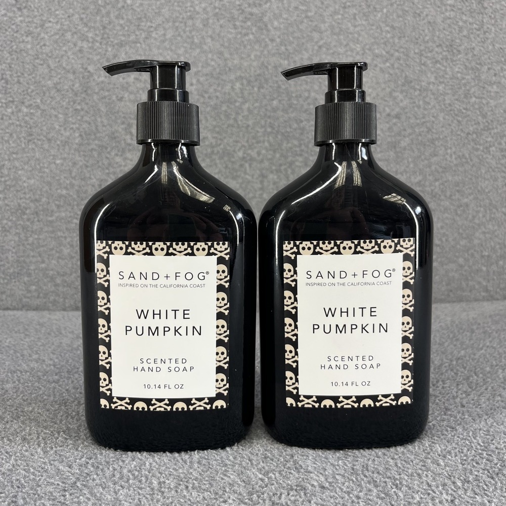 2x SAND + FOG White Pumpkin Scented Hand‎ Soap 10.14 fl oz Glass Bottle